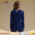 Großhandel neue Designs blau Rundhals Pullover Kaschmir Mischung Pullover in China